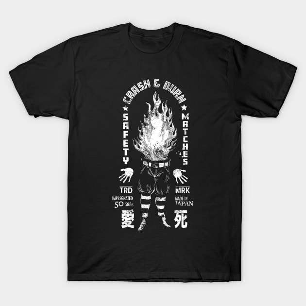 Crash and Burning Man T-Shirt by Black Tee Inc